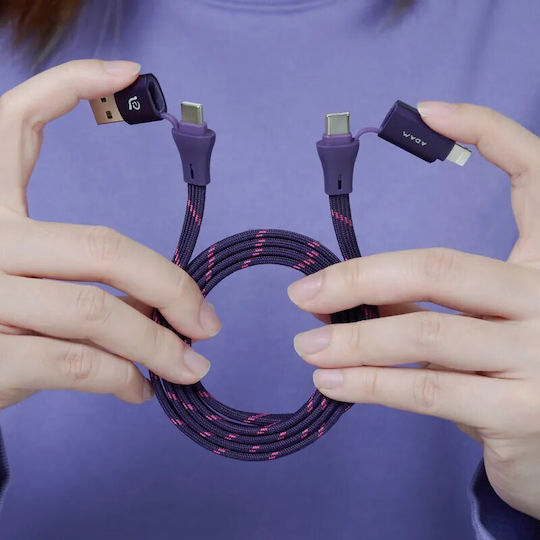 Magnetic / Flat USB-A to Lightning Cable 60W Black
