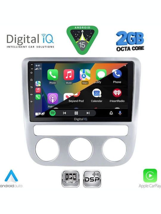 Digital IQ Car Audio System for Volkswagen Eos / Scirocco 2006 with Clima (Bluetooth/USB/WiFi/GPS/Apple-Carplay/Android-Auto) with Touch Screen 9"