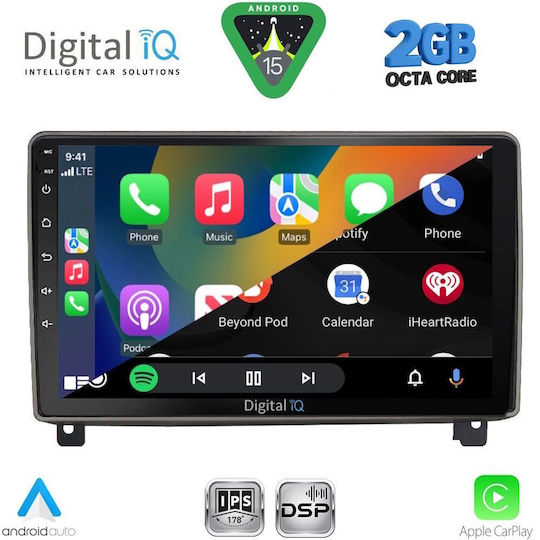 Digital IQ Car Audio System for Peugeot 407 2004-2011 (Bluetooth/USB/WiFi/GPS/Apple-Carplay/Android-Auto) with Touch Screen 9"