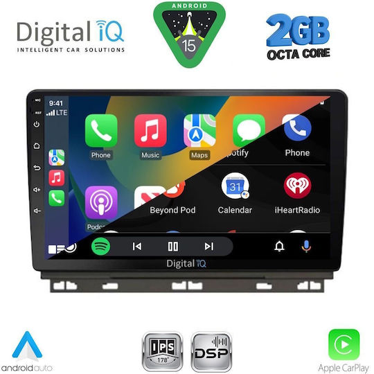 Digital IQ Ηχοσύστημα Αυτοκινήτου για Renault Clio / Captur 2019 (Bluetooth/USB/WiFi/GPS/Apple-Carplay/Android-Auto) με Οθόνη Αφής 9"