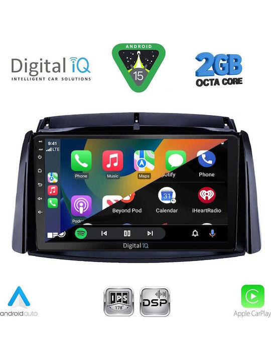 Digital IQ Car Audio System for Renault Koleos 2006-2016 (Bluetooth/USB/WiFi/GPS/Apple-Carplay/Android-Auto) with Touch Screen 9"
