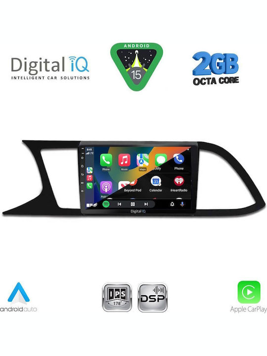 Digital IQ Car Audio System for Seat Leon 2012-2021 (Bluetooth/USB/WiFi/GPS/Apple-Carplay/Android-Auto) with Touch Screen 9"
