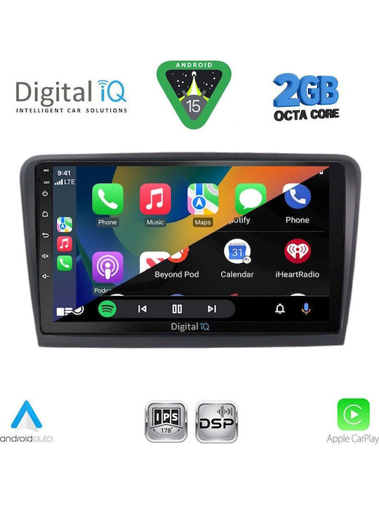 Digital IQ Car Audio System for Skoda Rapid 2012-2023 (Bluetooth/USB/WiFi/GPS/Apple-Carplay/Android-Auto) with Touch Screen 9"