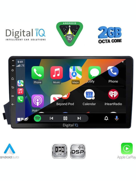 Digital IQ Car Audio System for Ssangyong Actyon / Kyron 2006-2015 (Bluetooth/USB/WiFi/GPS/Apple-Carplay/Android-Auto) with Touch Screen 9"