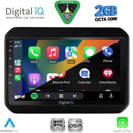 Digital IQ Auto-Audiosystem für Suzuki Ignis 2016 (Bluetooth/USB/WiFi/GPS/Apple-Carplay/Android-Auto) mit Touchscreen 9"