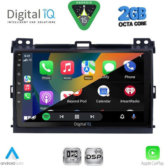 Digital IQ Sistem Audio Auto pentru Toyota Croazieră pe uscat 2002-2008 (Bluetooth/USB/WiFi/GPS/Apple-Carplay/Android-Auto) cu Ecran Tactil 9"