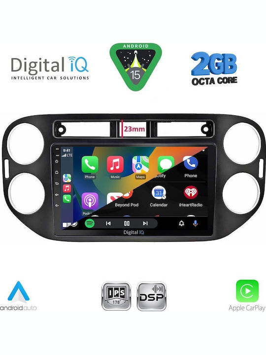 Digital IQ Car Audio System for Volkswagen Tiguan 2011-2016 (Bluetooth/USB/WiFi/GPS/Apple-Carplay/Android-Auto) with Touch Screen 9"