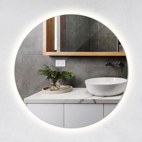 Tulup Oglindă de Perete cu Iluminare LED Diametru 80cm 1buc