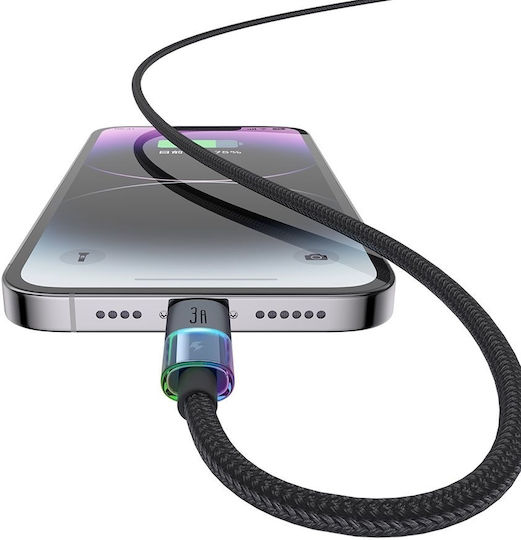 Mcdodo LED / Braided USB-A to Lightning Cable 18W Μαύρο 1.2m CA-8170
