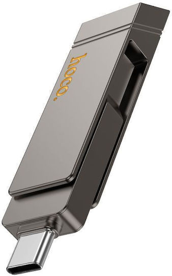 Hoco 32GB USB 2.0 Stick με σύνδεση USB-A & USB-C Μαύρο