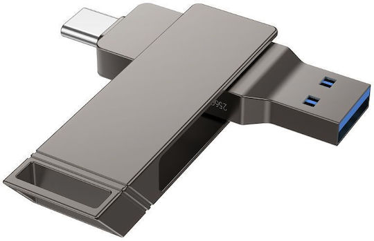 Hoco 32GB USB 2.0 Stick με σύνδεση USB-A & USB-C Μαύρο