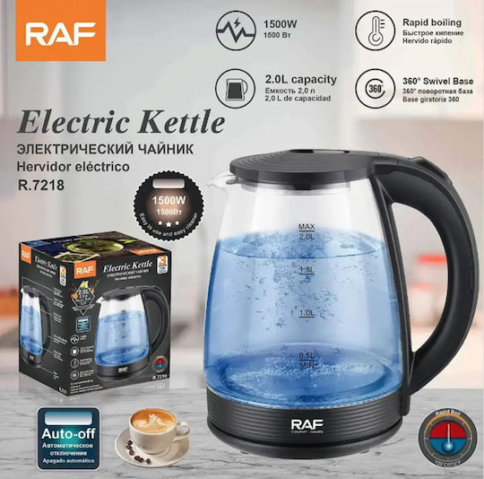 Raf Електрически Канa 2л 2200W Черен