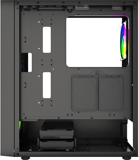 Gembird Fornax 200 Gaming Midi Tower Κουτί Υπολογιστή με Πλαϊνό Παράθυρο Μαύρο