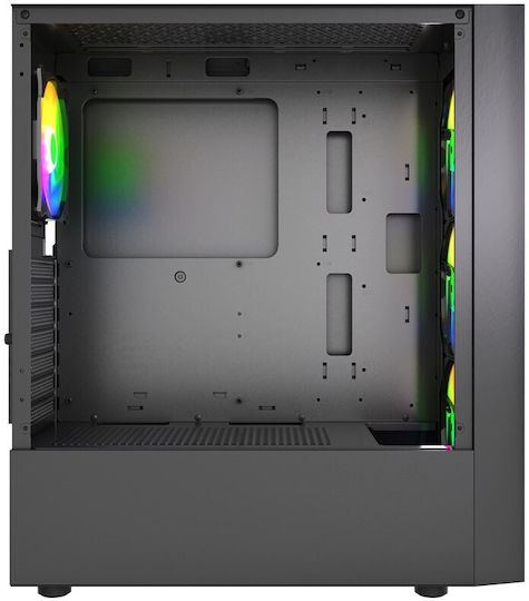 Gembird Fornax 200 Gaming Midi Tower Κουτί Υπολογιστή με Πλαϊνό Παράθυρο Μαύρο