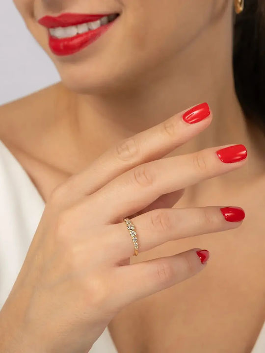 Комплект с Колие & Пръстен от Злато 14K с Камъни
