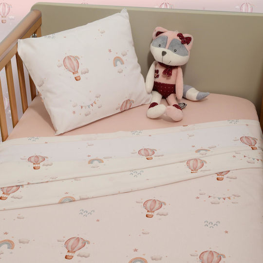 Baby Oliver Baby Sheets Set Crib Cotton Fitted Beige 110x170cm 3pcs