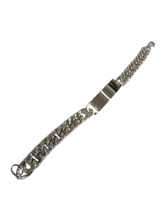 Kalliopi Silver Ανδρικό Βραχιόλι Ταυτότητα από Ατσάλι 22cm