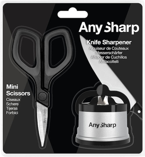Anysharp Classic Silver Sharpener Set Plus Mini Scissors