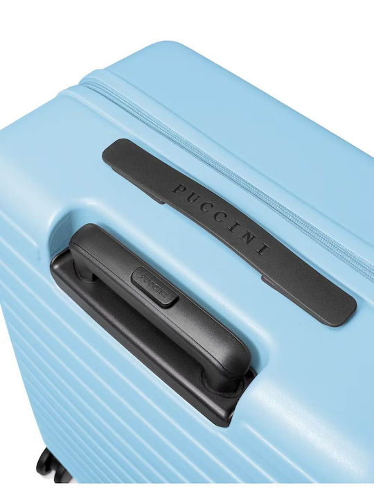 Puccini Munich Cabin Hard Suitcase Blue with 4 Wheels Height 53.5cm