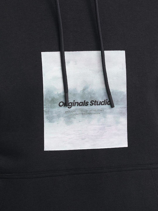 Sweatshirt with Hood Black Jorvesterbro Newton Boxfront