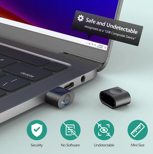 Usb Симулатор Wmj01 Mouse Jiggler 3 Режима Черен – Предотвратява Заспиване На Системата
