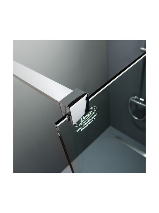 Devon Shower Screen for Shower with Sliding Door 57-59x200cm Clean Glass Chrome