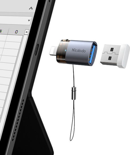 Mcdodo Конвертор Lightning / USB-A мъжки към Lightning / USB-A женски Черен 1бр OT-7390
