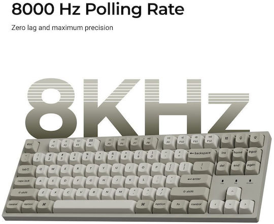 C1 Pro 8K Tastatură de Gaming Mecanică cu Comutatoare Keychron Super Red și Iluminare RGB C1PX-M1 (Engleză SUA) Alb