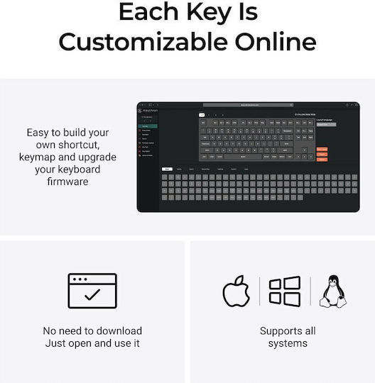 C1 Pro 8K Tastatură de Gaming Mecanică cu Comutatoare Keychron Super Red și Iluminare RGB C1PX-M1 (Engleză SUA) Alb
