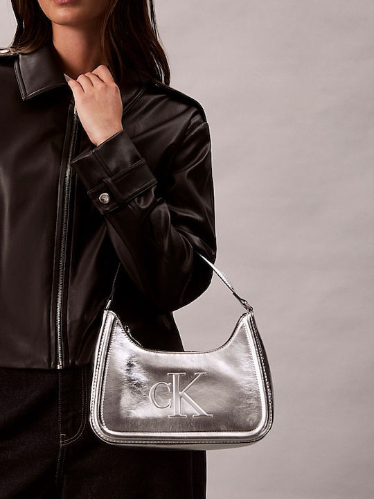 Damentasche Schultertasche Silber
