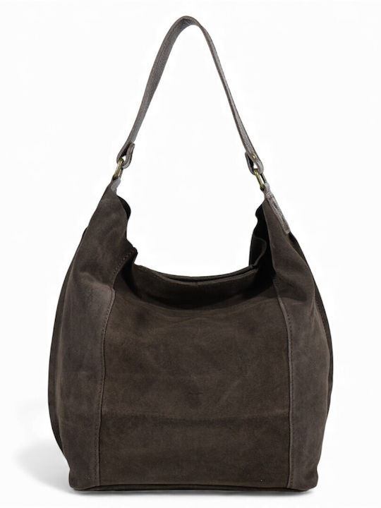 Leder Damen Shopper Tasche Wildleder Braune