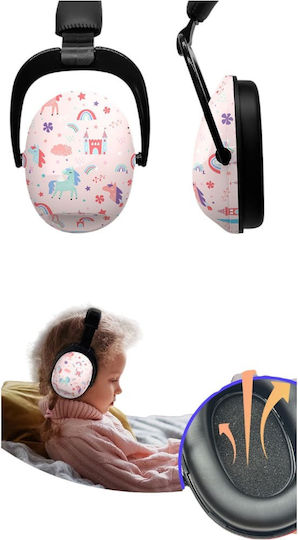 Pink Unicorn Adjustable Kids Noise Reduction Headphones