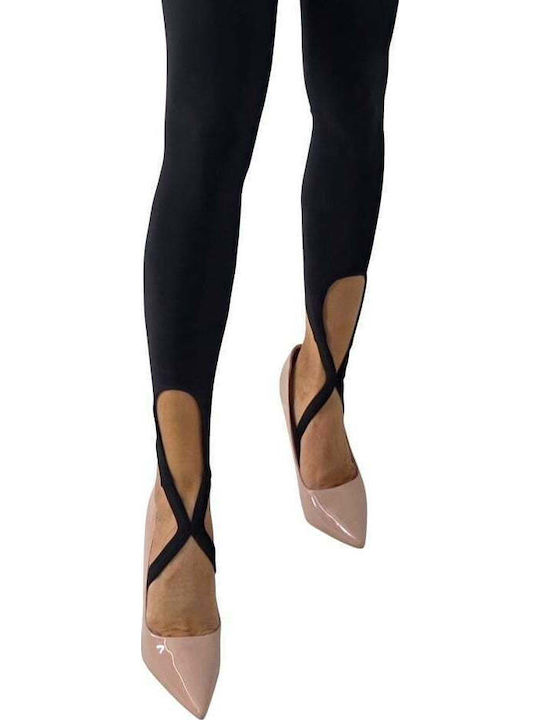 Training Damen Gekürzte Hohe Taille Leggings Schwarz