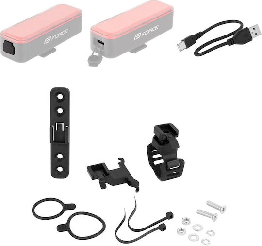 Force Alarm 300 лумена USB задна светлина за велосипед със звуков сигнал 45376