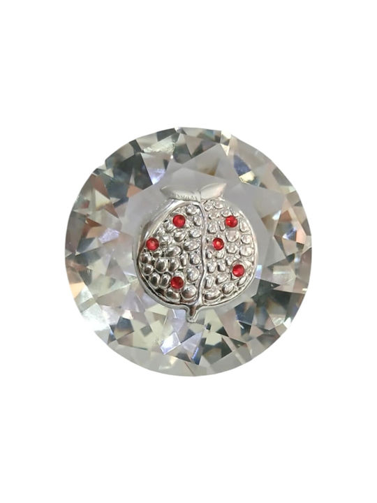 Kalliopi Silver Γούρι Ρόδι Λευκό 6x6cm