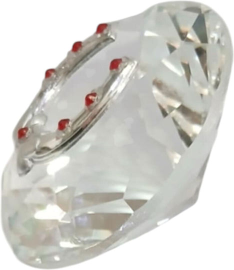 Kalliopi Silver Γούρι Πέταλο Λευκό 6x6cm