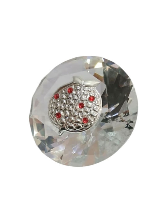 Kalliopi Silver Γούρι Ρόδι Λευκό 6x6cm