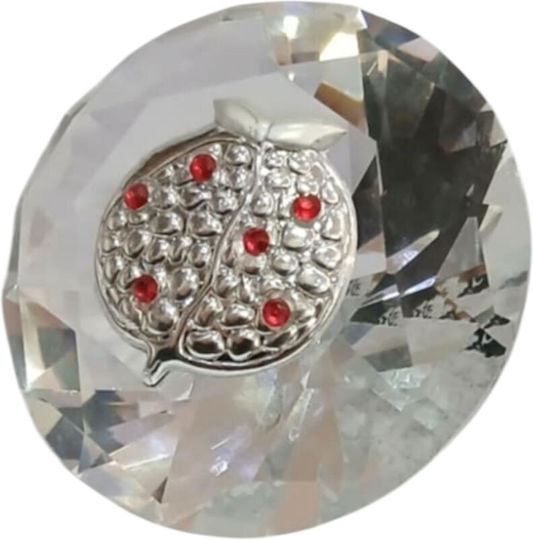 Kalliopi Silver Lucky Charm Pomegranate White 6x6cm 1pcs