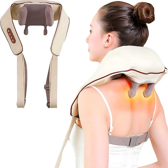 Roller Massage Shiatsu for the Neck, the Back, the Legs & the Hands with Heating Function Beige