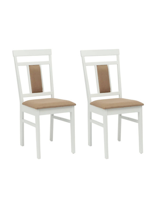 Столички Трапезария Λευκό Και Καφέ 2бр 36x44.5x91.5бр
