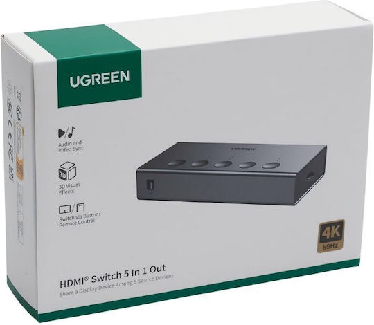 Hdmi Switch 5 Ports 4k/60hz Ugreen Cm568 25857 Cm568/25857