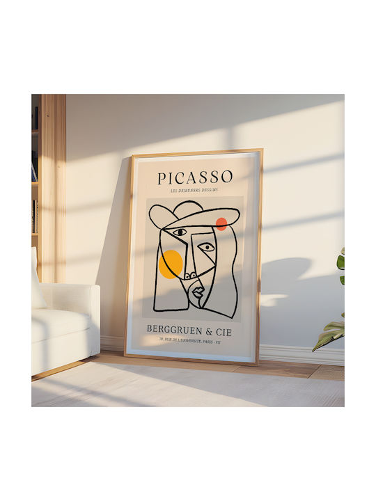 Poster Pablo Picasso Les Dejeurenes Dessins Art238 30cm X 40cm Natural Wood Frame Beige