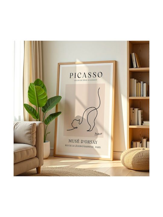 Poster Pablo Picasso Desin De Serie Animaux Art245 30cm X 40cm White Wooden Frame