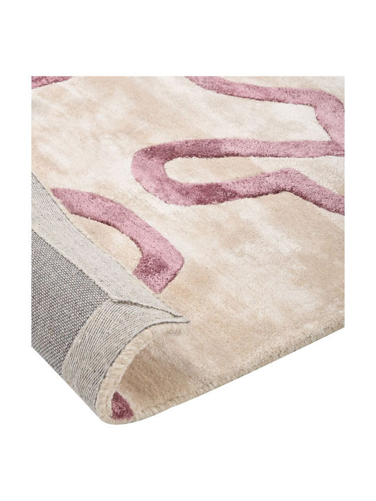 Beliani Rug Rectangular Beige, Pink