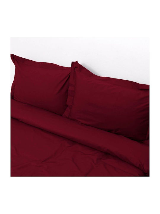 Viopros Σετ Κουβερλί Υπέρδιπλο Μπορντώ 220x240cm