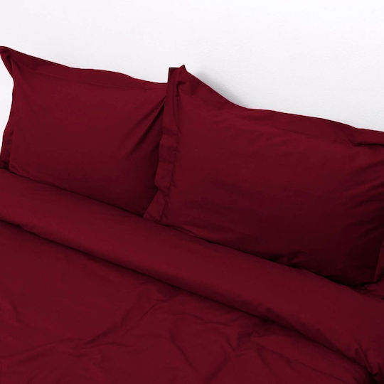 Viopros Set Coverlet Queen Size Bordeaux 220x240cm
