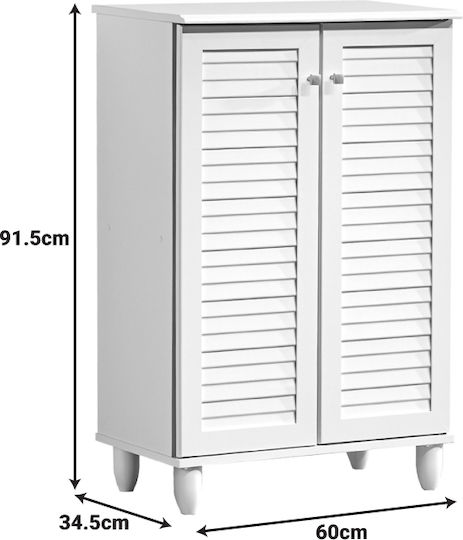 Santo Wooden Shoe Organizer White 60x34.5x91.5cm