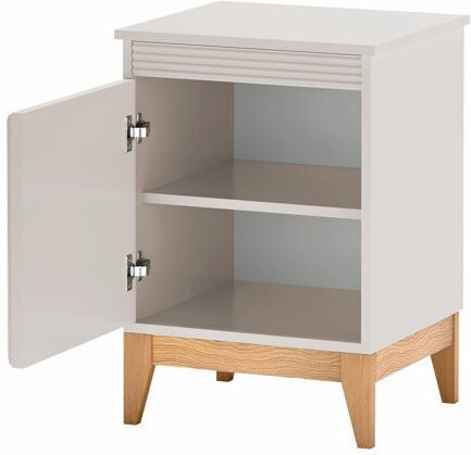 Sonfera 110 Wooden Bedside Table with Metal Legs Brown 45x41x62cm Sonfera 110 Wooden Bedside Table with Metal Legs Brown 45x41x62cm