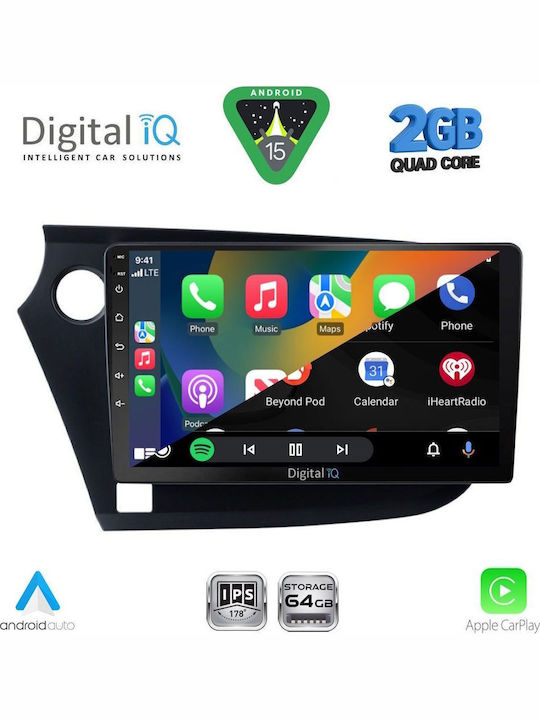 Digital IQ Auto-Audiosystem für Honda Einblick 2009-2014 (Bluetooth/USB/WiFi/GPS/Apple-Carplay/Android-Auto) mit Touchscreen 9"