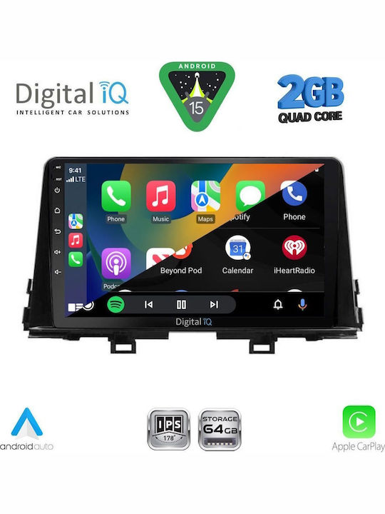 Digital IQ Car Audio System for Kia Picanto 2017-2021 (Bluetooth/USB/WiFi/GPS/Apple-Carplay/Android-Auto) with Touch Screen 9"